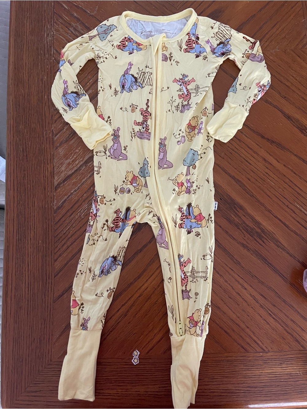 Little Sleepies Yellow Winnie the Pooh Character Footed One-Piece